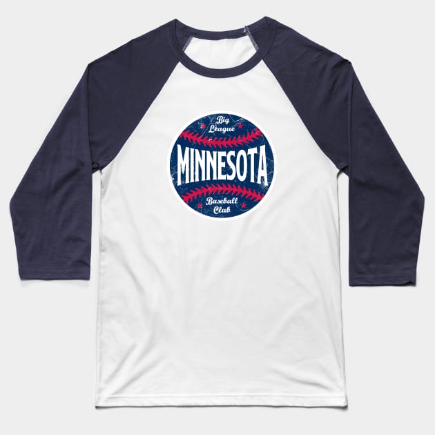 Minnesota Retro Big League Baseball - White Baseball T-Shirt by KFig21